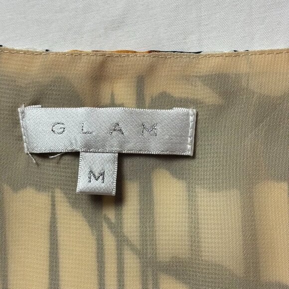 Glam Black, White, and Orange Abstract Print Dress - Size M - Picture 6 of 6